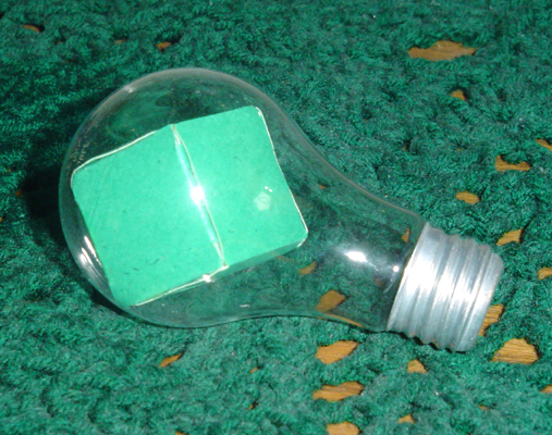 Cube in light bulb